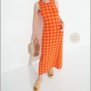 Simon Miller Vibrant Orange and Yellow Midi Dress sz M